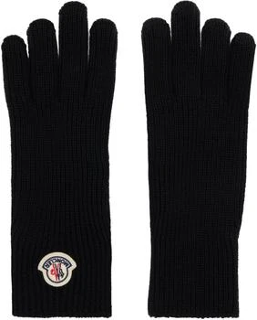 Moncler Black Wool Gloves