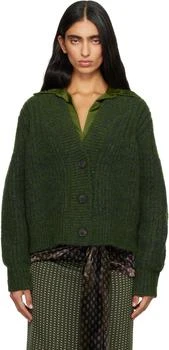 Dries Van Noten | Green Wool Cardigan