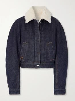 Jacquemus | The Ovalo Fleece-trimmed Raw Denim Jacket - Dark denim
