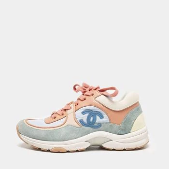 Chanel | Chanel Multicolor Nylon And Leather CC Logo Lace Up Sneakers Size 35
