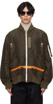 Sacai | Khaki Nylon Twill Blouson Bomber Jacket