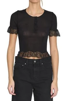 Yves Saint Laurent | Saint Laurent Laced Ribbed T-Shirt