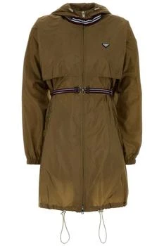 Prada | Prada Drawstring Belted Hooded Jacket