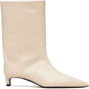 Jil Sander | Off-White Crinkled Calfskin Boots