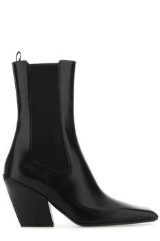 Prada | Prada Pointed Toe Slip-On Ankle Boots