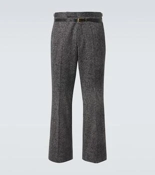 Prada | Checked cotton gabardine wide-leg pants