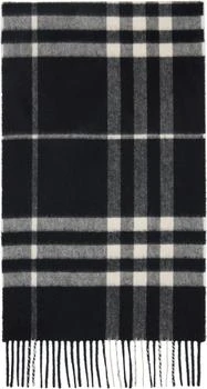 Burberry | Black Check Cashmere Scarf