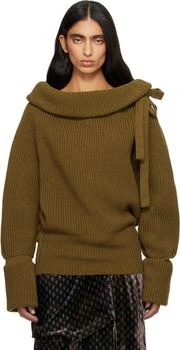 Dries Van Noten | Khaki Drawstring Turtleneck
