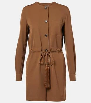 Max Mara | Maine belted wool gabardine playsuit