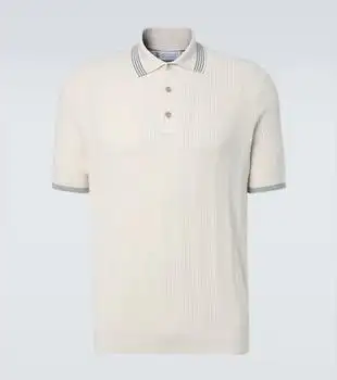 Brunello Cucinelli | Ribbed-knit cotton polo shirt