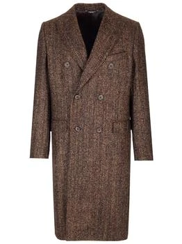 Dolce & Gabbana | Dolce & Gabbana Straight Hem Herringbone Coat
