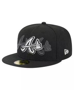 Men
s Black Atlanta Braves Tri-Hit 59FIFTY Fitted Hat