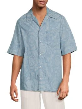 Versace | Floral Chambray Camp Shirt