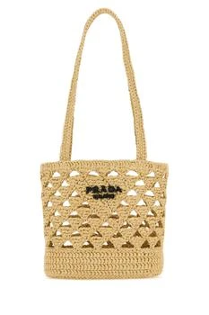 Prada | Prada Logo Crochet Tote Bag