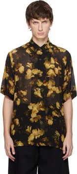 Dries Van Noten | Black Floral Print Shirt