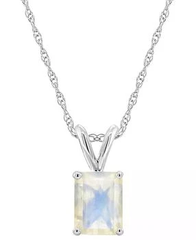 Macy's | Moonstone (1-7/8 ct. t.w.) Pendant Necklace in 14k White Gold (Also Available in White Topaz)
