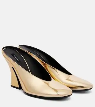 Givenchy | Sculpted 95 mirrored leather mules