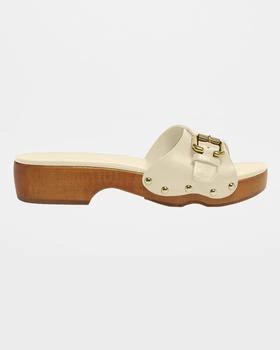 Chloé | Jeannette Leather Buckle Clog Sandals