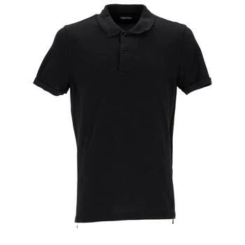 Polo Shirt in Black Cotton