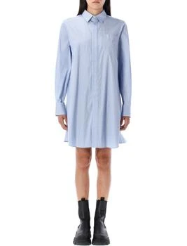 Sacai | Sacai Long-Sleeved Striped Shirt Dress