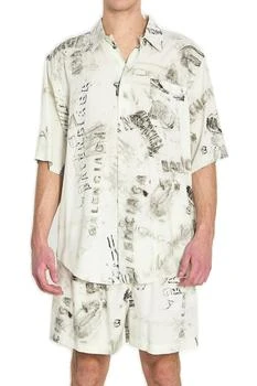 Balenciaga | Balenciaga Washed Crayon Allover Short Sleeve Minimal Shirt