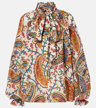 ETRO | Printed cotton and silk blouse
