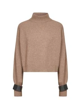 Brunello Cucinelli | Brunello Cucinelli High Neck Monili Detailed Sweater