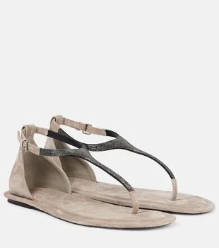 Brunello Cucinelli | Monili suede thong sandals