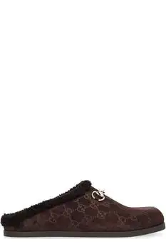 Gucci | Gucci Monogrammed Slip-On Sandals