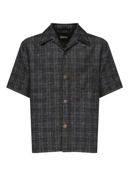 Burberry | Burberry Checked Short Sleeved Denim Shirt