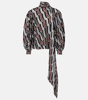 Gucci | Printed tie-neck silk twill blouse