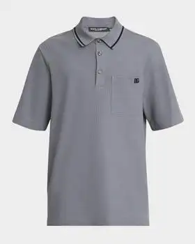 Dolce & Gabbana | Men's Cotton Pique DG-Pocket Polo Shirt