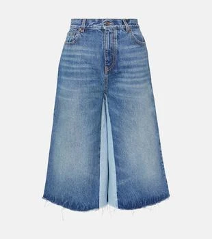 Chloé | Patchwork high-rise denim culottes