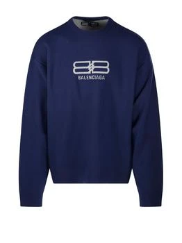 Balenciaga | Balenciaga BB Logo Intarsia-Knit Sweatshirt