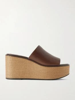 Brunello Cucinelli | Leather Platform Sandals - Chocolate - IT36.5