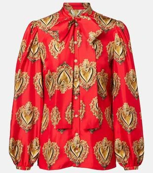 Dolce & Gabbana | Printed tie-neck silk blouse