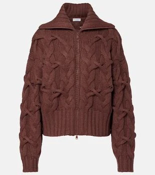 Brunello Cucinelli | Cable-knit cashmere zip-up cardigan