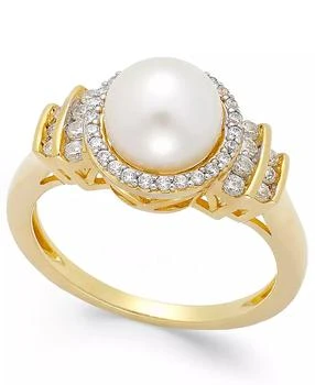 Macy
s | Cultured Freshwater Pearl (8mm) and Diamond (1/3 ct. t.w.) Ring in 14k Gold
