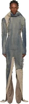 Rick Owens | Blue & Beige Concordians Etna Denim Maxi Dress