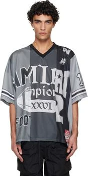 AMIRI | Gray Spliced Oversized Mesh T-shirt