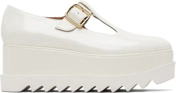 Stella McCartney | White Elyse T-Bar Platform Mary Jane Derbys
