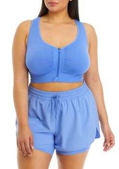 Yogalicious Plus Size Seamless Bra Top with Zipper Front