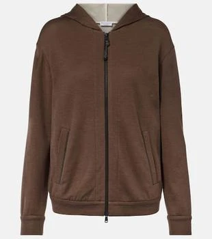 Brunello Cucinelli | Cotton and silk zip-up hoodie