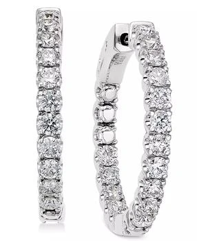 Macy's | Diamond In-and-Out Hoop Earrings (2 ct. t.w.) in 14k White Gold