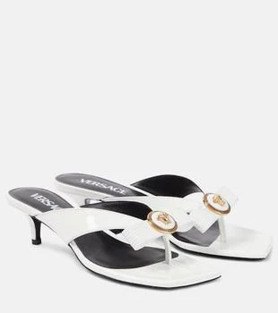 Versace | Gianni Ribbon 45 patent leather mules