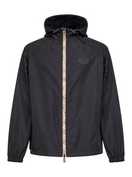 Burberry | Burberry Logo Patch Hooded Zipped Bomber Jacket