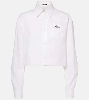 Versace | Barocco jacquard cropped cotton shirt
