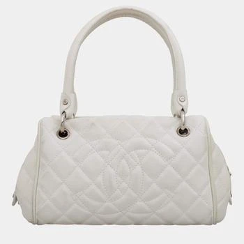 Chanel | Chanel White Caviar Leather Timeless Bowler Shoulder Bag