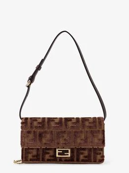 Fendi | Wallet On Chain Baguette FF velvet jacquard bag