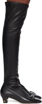 Valentino | Black Over-The-Knee Tall Boots